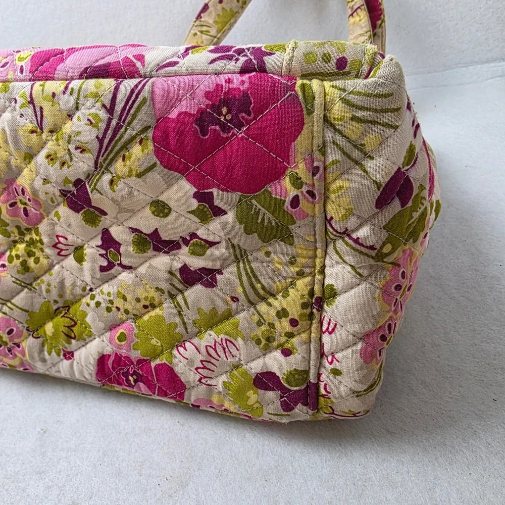 Vera Bradley Symphony in Hue Floral Quilted Cotton Shoulder Bag Pink Green